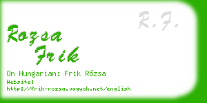 rozsa frik business card